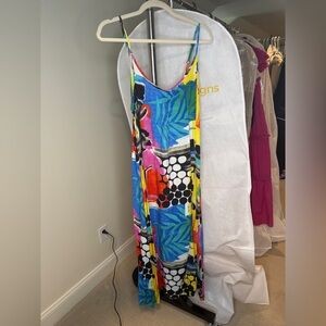 Jams World Ariana Dress in Cosmopolitan - Colorful Sleeveless Midi Dress